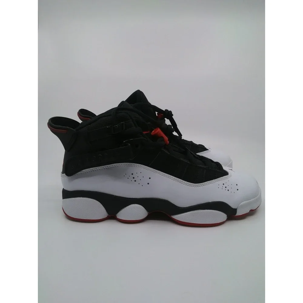 Jordan 6 Rings GS Black White Gym Red Sneakers 323419-067 Kids Size 6Y
